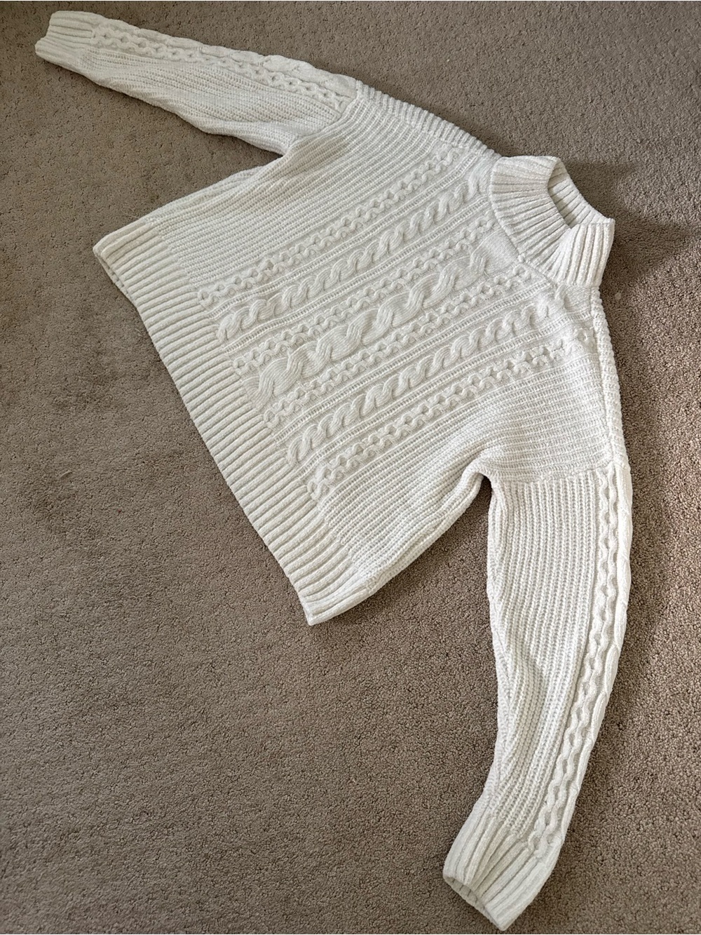 Rachel Zoe Cream Cable Knit Turtleneck Sweater